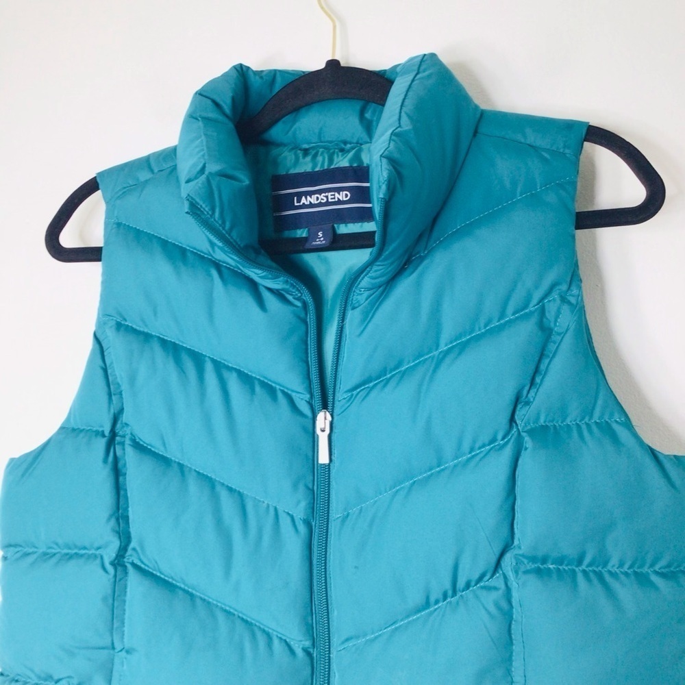 Lands End down filled vest women small blue - Picture 5 of 10